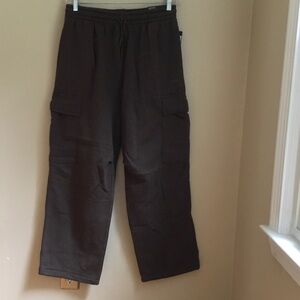 NEW Foot Locker LCKR Trinity Baggy Brown Cargo Fleece Sweatpants Medium